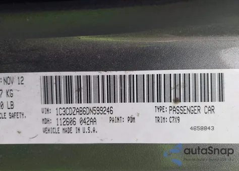 2013 Dodge Avenger Se z USA, uszkodzony, nr VIN 1C3CDZAB6DN599246